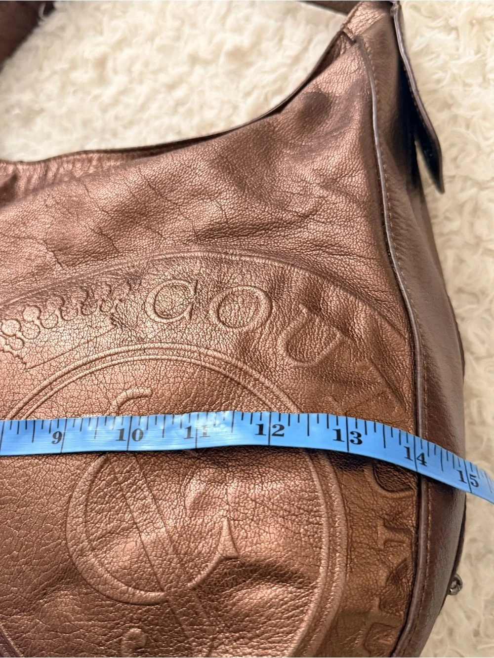 Juicy Couture Vintage Metallic Bronze Leather Hobo Bag (2012) – Large Tassel
